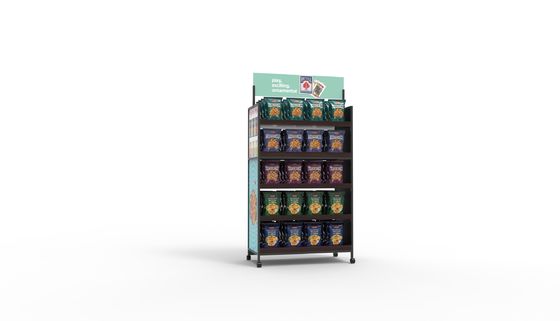 Plaatvormige snack metalen displayrek voor supermarkten Voedselverpakkingen