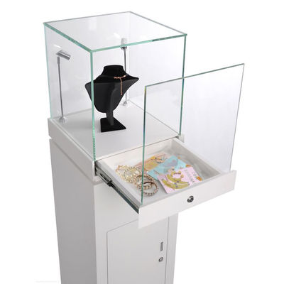 kwaliteit  Wooden Point Of Purchase Pop Display Necklace Jewelry Display Stand With Lock Fabriek