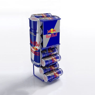 De hete Verkopende Drank van de Supermarktenergie kan Hangende de Vertoningstribune van de Rekdraad met Douaneembleem tonen