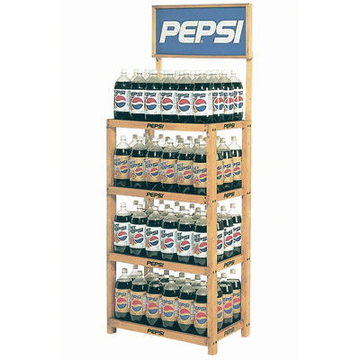 4 laag houten drankvloer display stand voor winkel of kruidenier