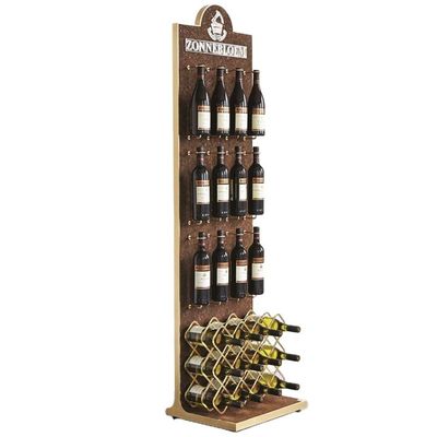 Aangepaste Vrije Bevindende van de de Tribunewijn van de Wijnvertoning van de het Rek Houten Opslag Houten de Vertoningsplank voor Bar