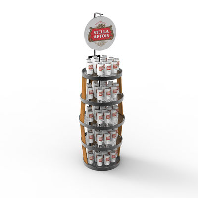 Grote commerciële supermarkt Metalen draadlaag Display Rack Op maat voor bier