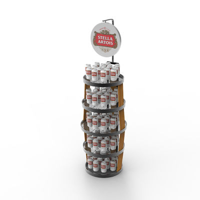 Grote commerciële supermarkt Metalen draadlaag Display Rack Op maat voor bier