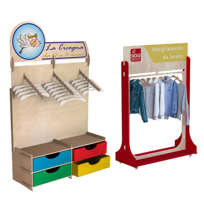 Op maat gemaakte vertoonbank van multiplex voor kledingwinkels, kleding en accessoires