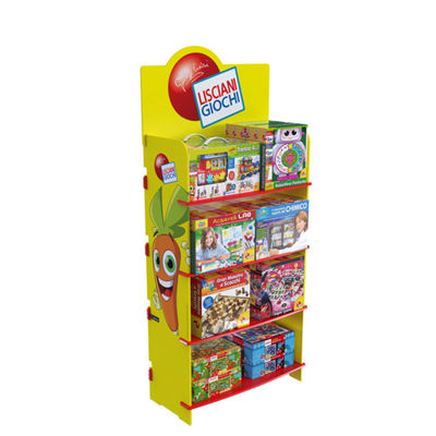 Aanpasbare verplaatsbare en roterende houten displayracks voor multiplex speelgoedstand voor winkels supermarkten speelgoedwinkels
