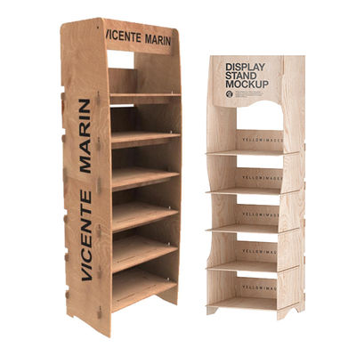 Bevis Moderne 4-laag afneembare houten multiplex display racks vloer stand voor supermarkt winkel display verpakt in karton
